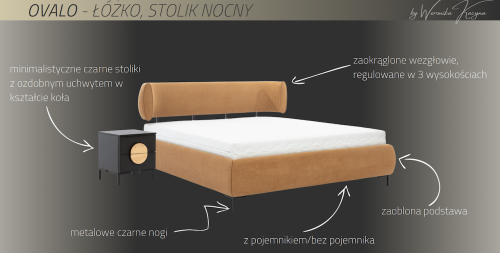 Łóżko tapicerowane Ovalo New Elegance