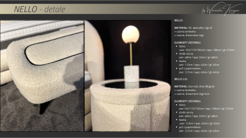 Łóżko tapicerowane Nello z pojemnikiem lub bez