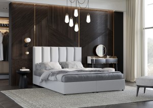 Łóżko Quaddro Vertical Silver kontynentalne  z pojemnikiem lub bez