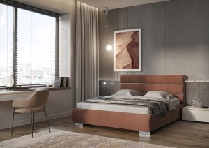 Łóżko tapicerowane Quaddro Round Silver