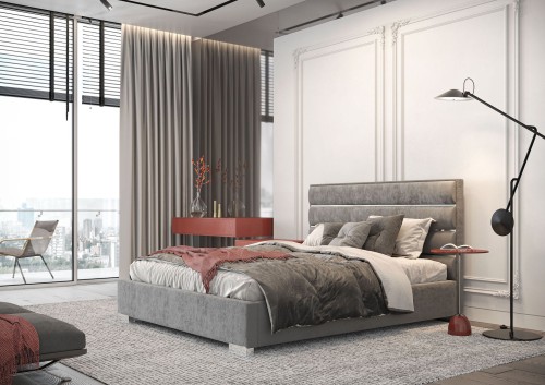 Łóżko tapicerowane Quaddro Level Silver