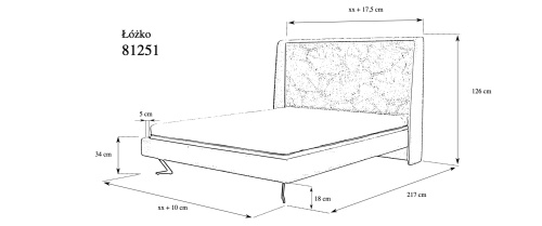 Łóżko tapicerowane 81251
