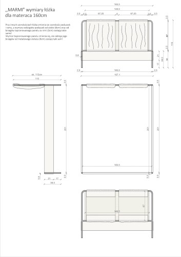 Łóżko tapicerowane Marmi