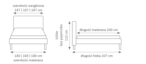 Łóżko tapicerowane Marmi