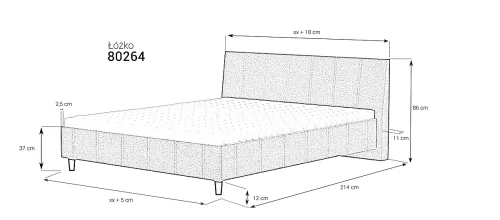 Łóżko tapicerowane 80264