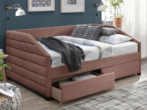 Łóżko Nadia Velvet z szufladami