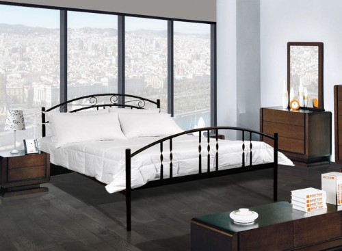 Łóżko metalowe Aneta ze stelażem