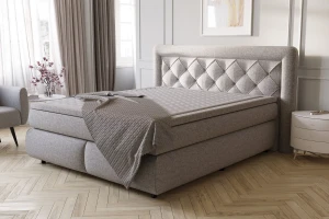 Łóżko kontynentalne Box 174 zestaw z materacem i przekładką