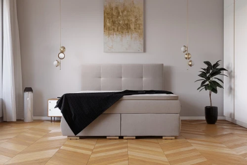 Łóżko kontynentalne Box 81 zestaw z materacem i przekładką