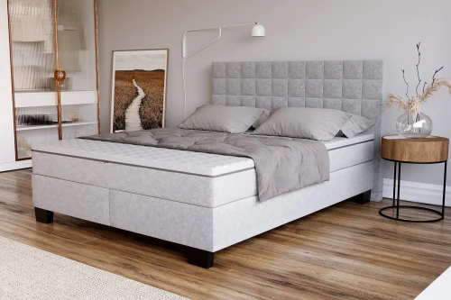 Łóżko kontynentalne Box 74  zestaw z materacem