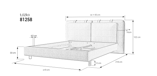 Łóżko tapicerowane 81258