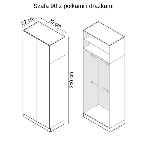 System mebli Sleep Varia ze stolikami nocnymi (fronty matowe)