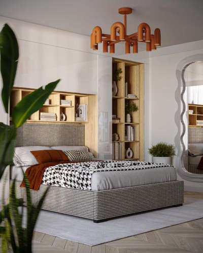 System mebli Sleep Varia fronty biały połysk zabudowa sypialni