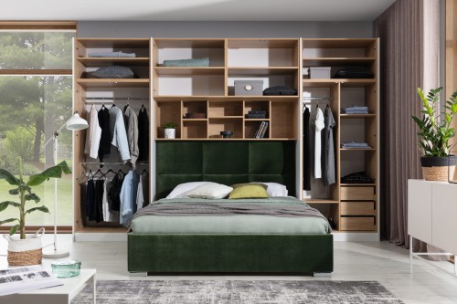 System mebli Sleep Varia fronty biały połysk zabudowa sypialni