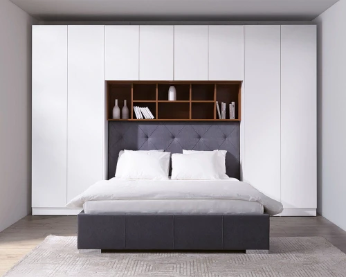 System mebli Sleep Varia fronty biały połysk zabudowa sypialni