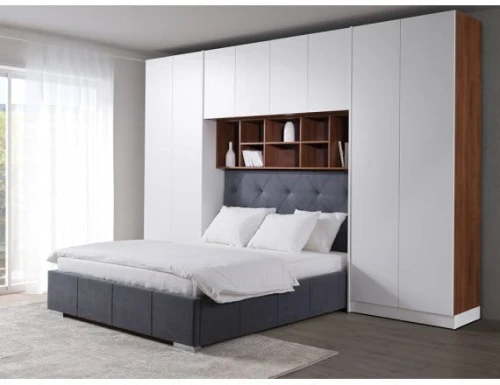 System mebli Sleep Varia fronty biały połysk zabudowa sypialni