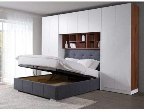 System mebli Sleep Varia fronty biały połysk zabudowa sypialni