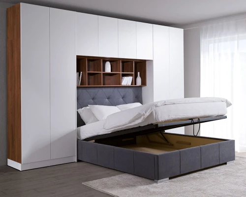 System mebli Sleep Varia fronty biały połysk zabudowa sypialni