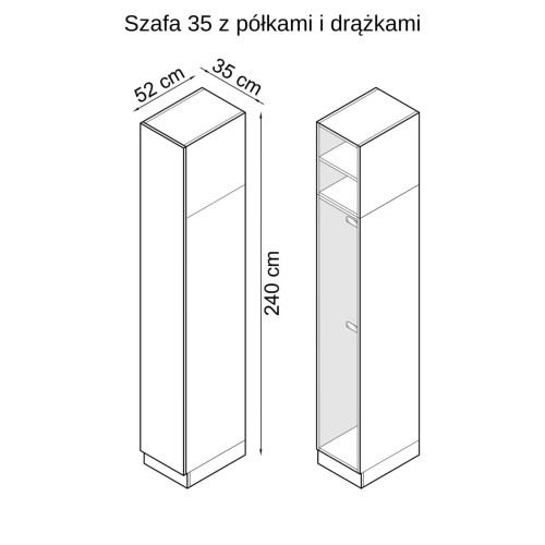 System mebli Sleep Varia fronty biały połysk zabudowa sypialni