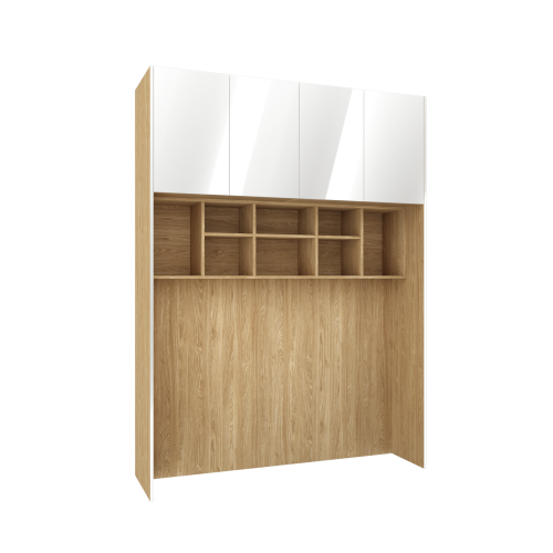 System mebli Sleep Varia fronty biały połysk zabudowa sypialni