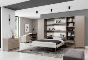 Łóżko w szafie/półkotapczan Genius 120x200 | 140x200|160x200 z siłownikami gazowymi z szafami do wyboru