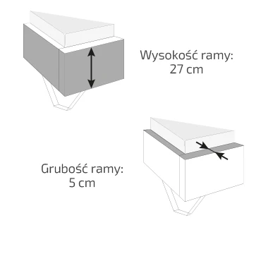 Łóżko Gulio tapicerowane wersja Light z pojemnikiem lub bez