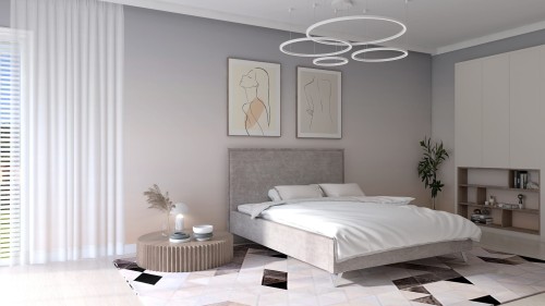 Łóżko tapicerowane Paolo wersja Light z pojemnikiem lub bez