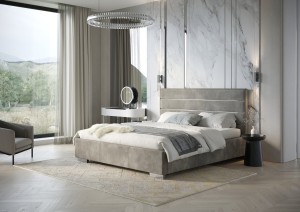 Łóżko tapicerowane Quaddro Full Silver