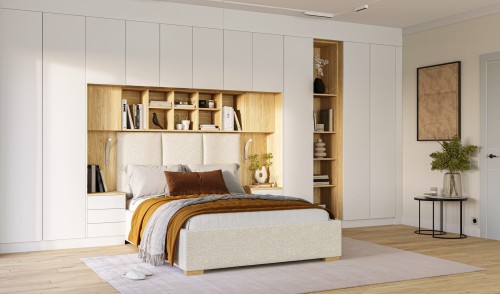 System mebli Sleep Varia ze stolikami nocnymi  dąb olejowany