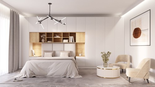 System mebli Sleep Varia ze stolikami nocnymi  dąb olejowany