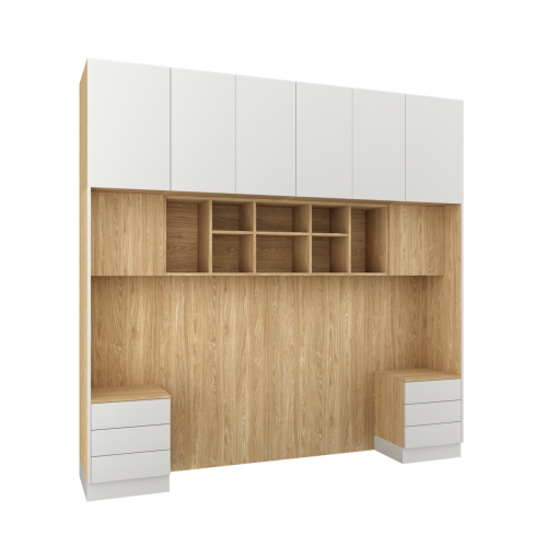 System mebli Sleep Varia ze stolikami nocnymi  dąb olejowany