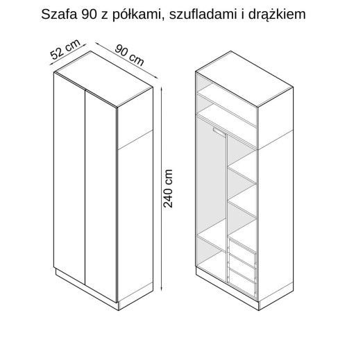 System mebli Sleep Varia ze stolikami nocnymi  dąb olejowany
