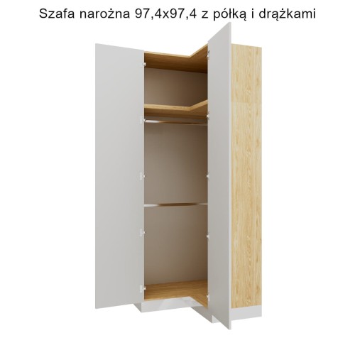 System szaf i regałów Sleep Varia fronty biały połysk - zabudowa do sypialni