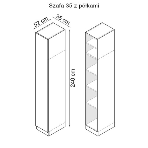 System szaf i regałów Sleep Varia fronty biały połysk - zabudowa do sypialni