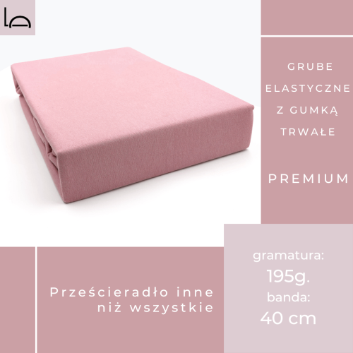Prześcieradło różowe jersey premium | LaCama