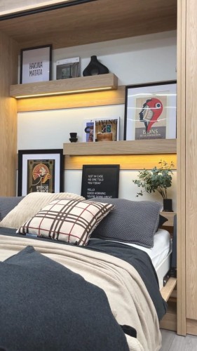 Łóżko w szafie/półkotapczan pionowy GENIUS (biały połysk) 120x200 | 140x200|160x200 z siłownikami gazowymi i szafami do wyboru