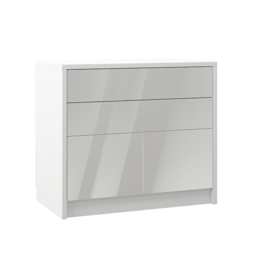 Łóżko w szafie/półkotapczan pionowy GENIUS (biały połysk) 120x200 | 140x200|160x200 z siłownikami gazowymi i szafami do wyboru