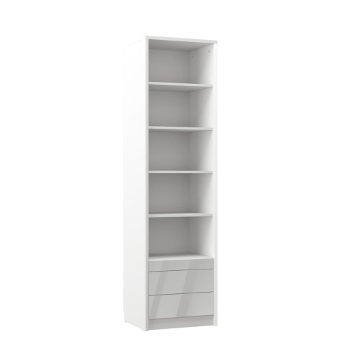 Łóżko w szafie/półkotapczan pionowy GENIUS (biały połysk) 120x200 | 140x200|160x200 z siłownikami gazowymi i szafami do wyboru