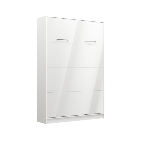 Półkotapczan pionowy New Elegance BASIC 90x200 | 120x200 | 140x200 w białym połysku na frontach z szafami do wyboru