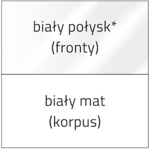 Półkotapczan pionowy New Elegance BASIC 90x200 | 120x200 | 140x200 w białym połysku na frontach z szafami do wyboru