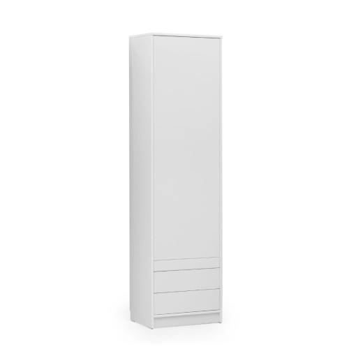 Półkotapczan pionowy New Elegance BASIC 90x200 | 120x200 | 140x200 w białym połysku na frontach z szafami do wyboru