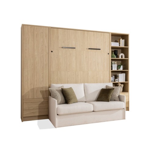 Półkotapczan z sofą GENIUS 140x200 lub 160x200 cm kolory matowe, rozwiązanie do małych pomieszczeń (sofa z pojemnikiem)