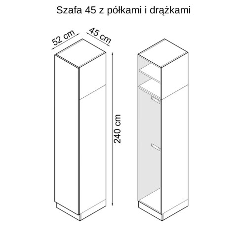 System mebli SLEEP VARIA - zabudowa do sypialni fronty grafitowe