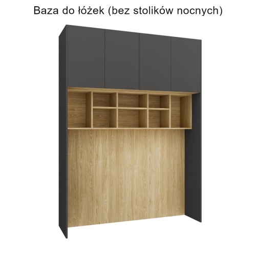 System mebli SLEEP VARIA - zabudowa do sypialni fronty grafitowe