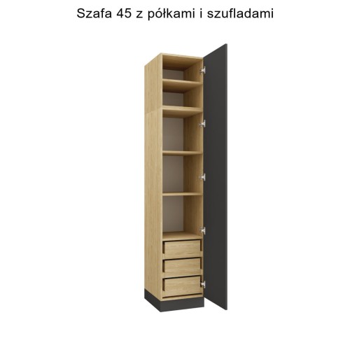 System mebli SLEEP VARIA - zabudowa do sypialni fronty grafitowe