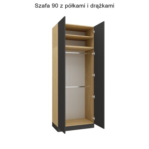 System mebli SLEEP VARIA - zabudowa do sypialni fronty grafitowe