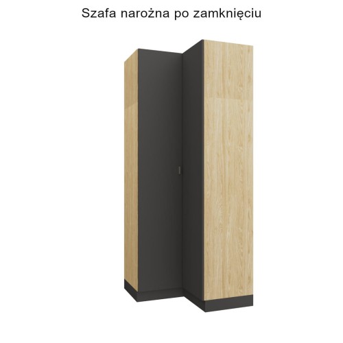 System mebli SLEEP VARIA - zabudowa do sypialni fronty grafitowe