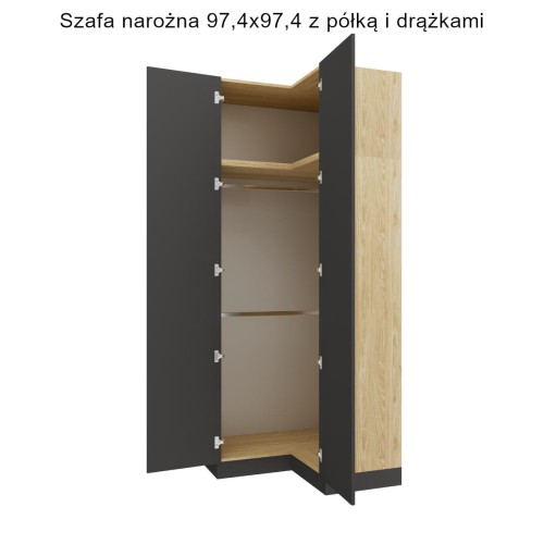 System mebli SLEEP VARIA - zabudowa do sypialni fronty grafitowe