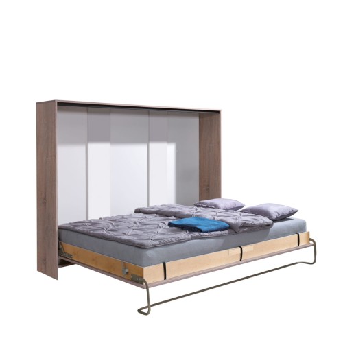 Półkotapczan poziomy Basic 90x200 | 120x200 | 140x200 dąb Sonoma jasny z szafami i nadstawką do wyboru