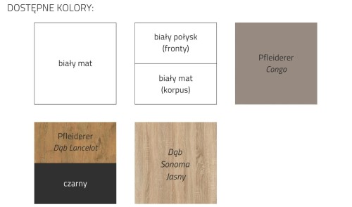 Półkotapczan poziomy Basic 90x200 | 120x200 | 140x200 dąb Sonoma jasny z szafami i nadstawką do wyboru